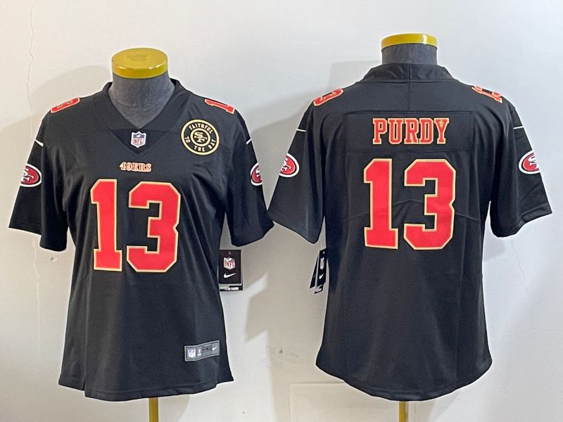 Youth San Francisco 49ers #13 Purdy Black Gold 2024 Nike Vapor Limited NFL Jersey style 1202->youth nfl jersey->Youth Jersey